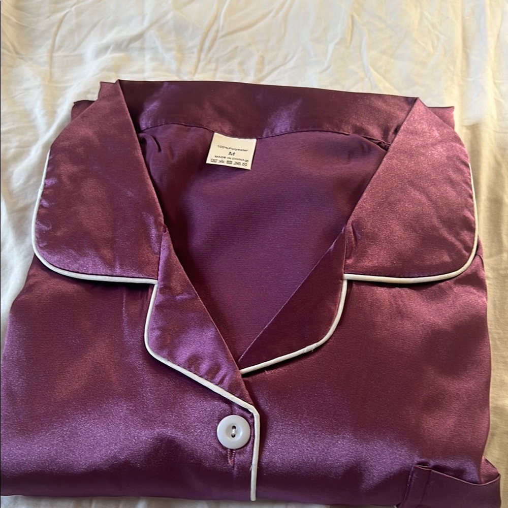Purple Satin Women's Pajama Set